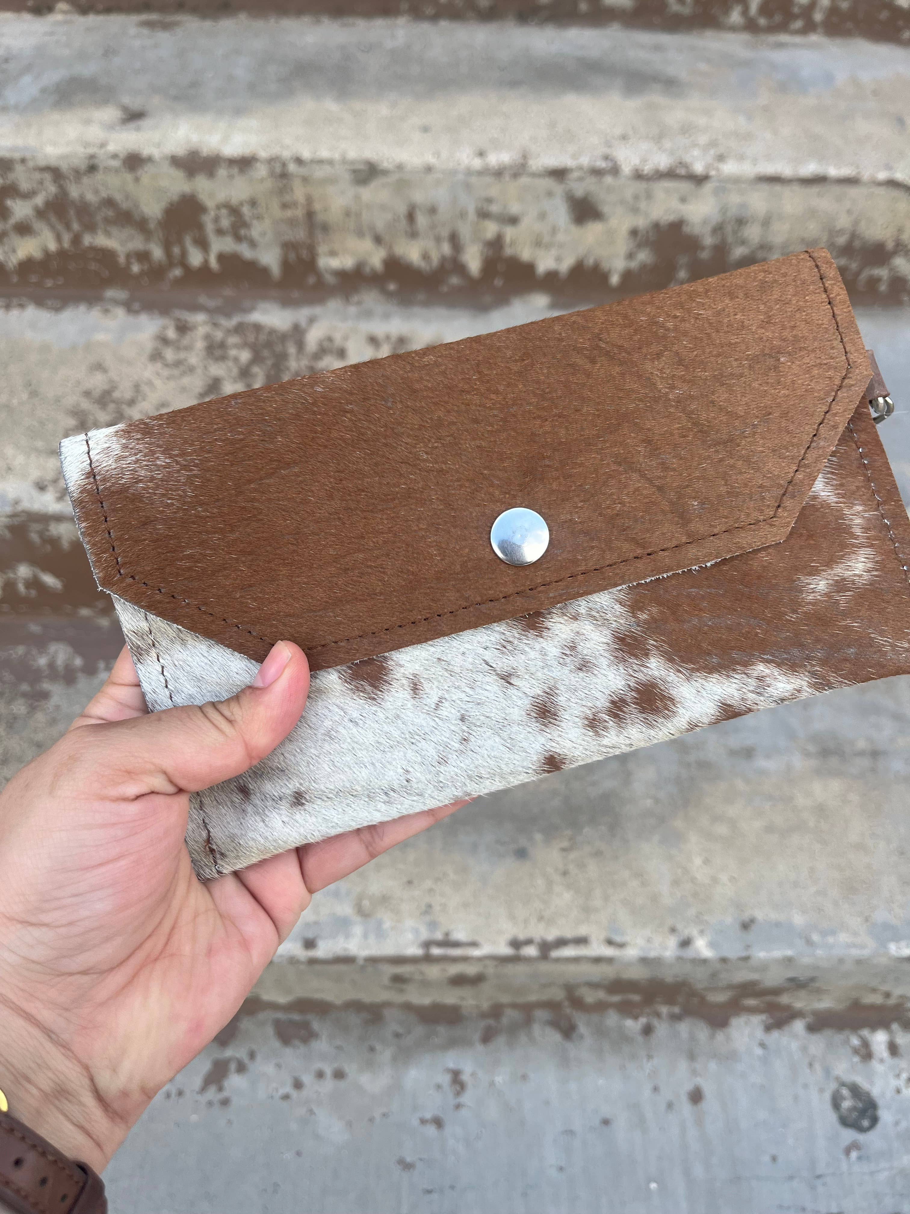 Cowhide Wristlet Wallet