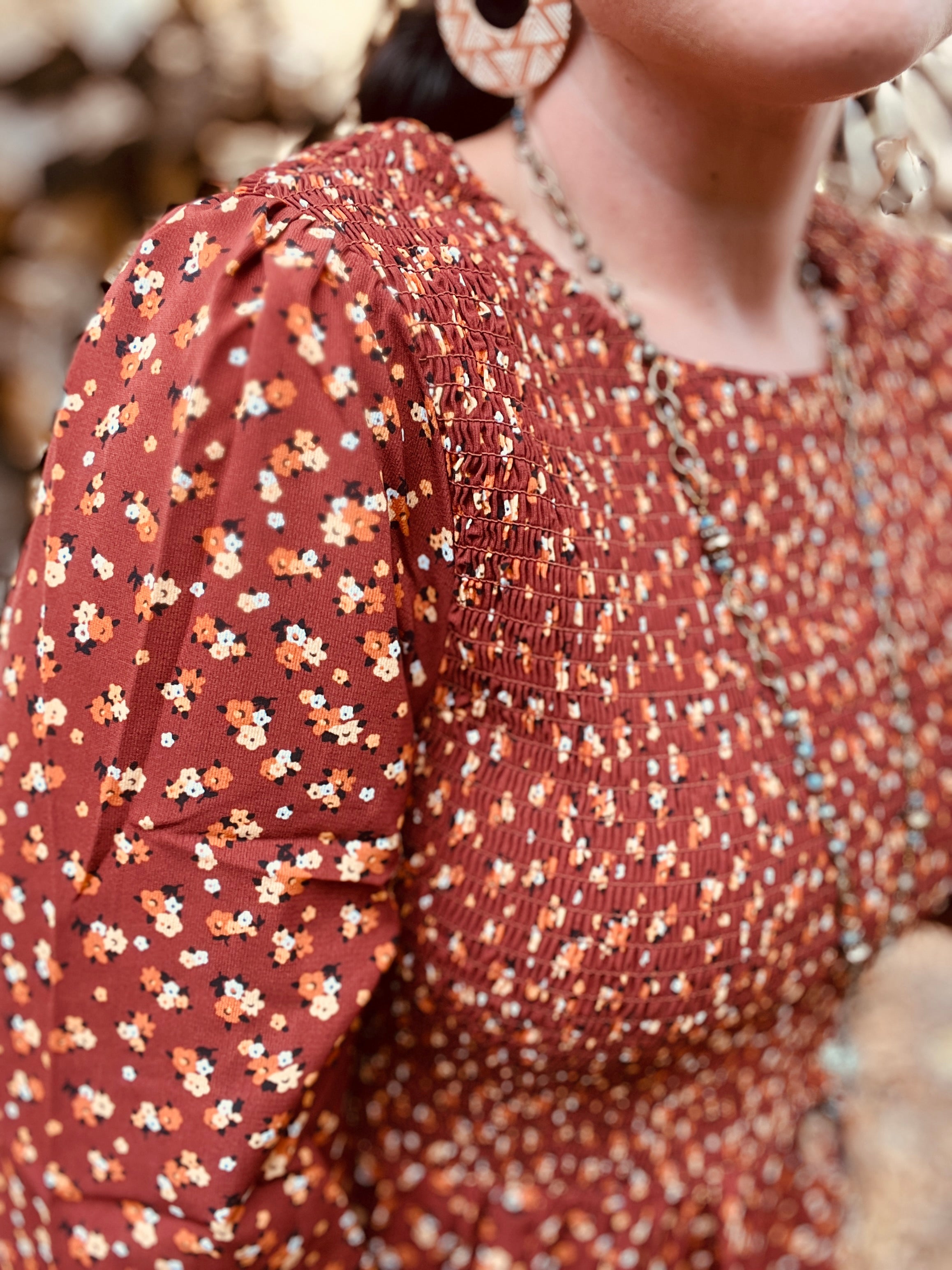 Rustic Roots Ditsy Floral Dress