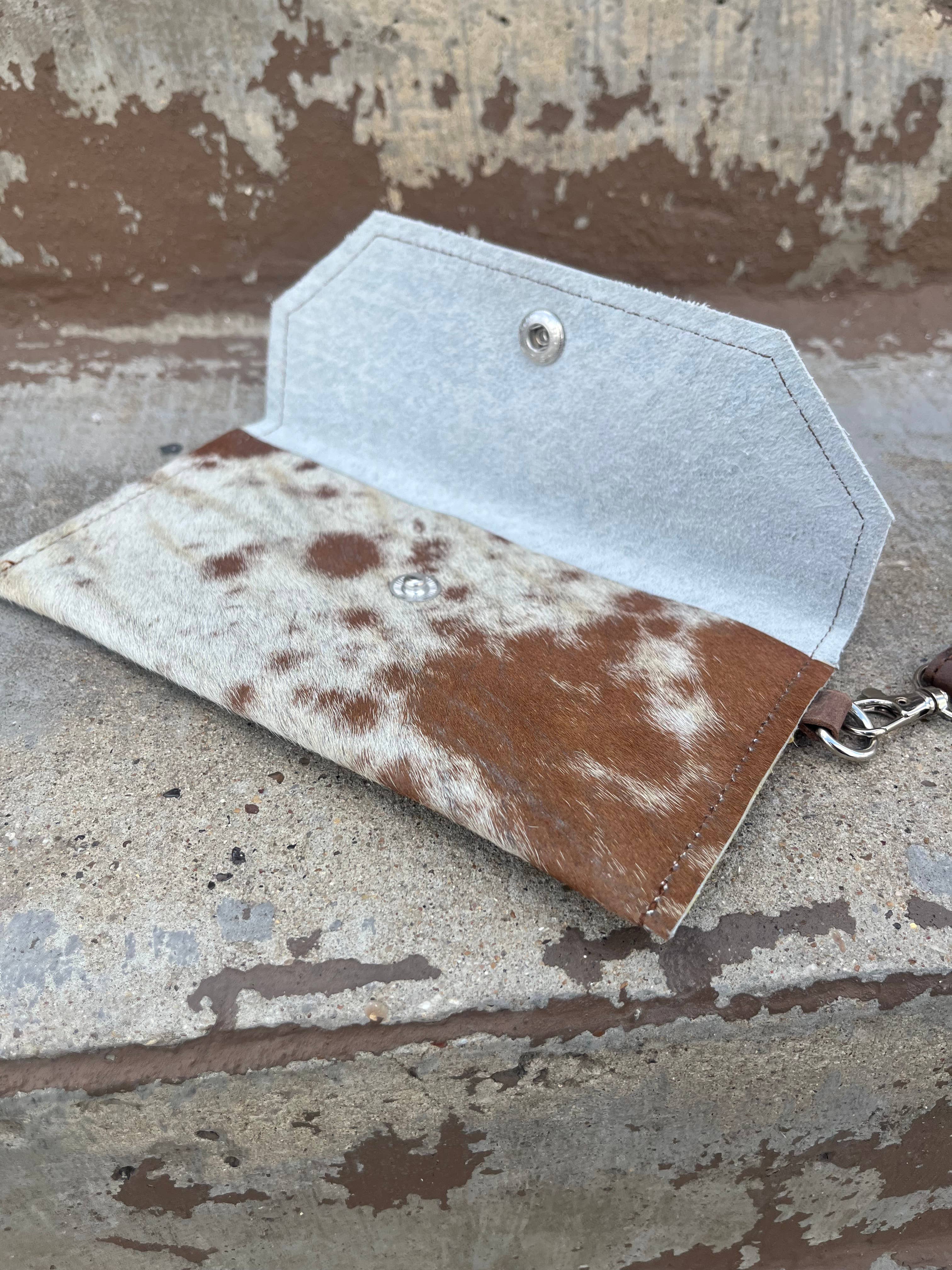 Cowhide Wristlet Wallet