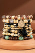 8 Layered Natural Stone & Multi - Bead Bracelet - Roaming Gypsy Boutique