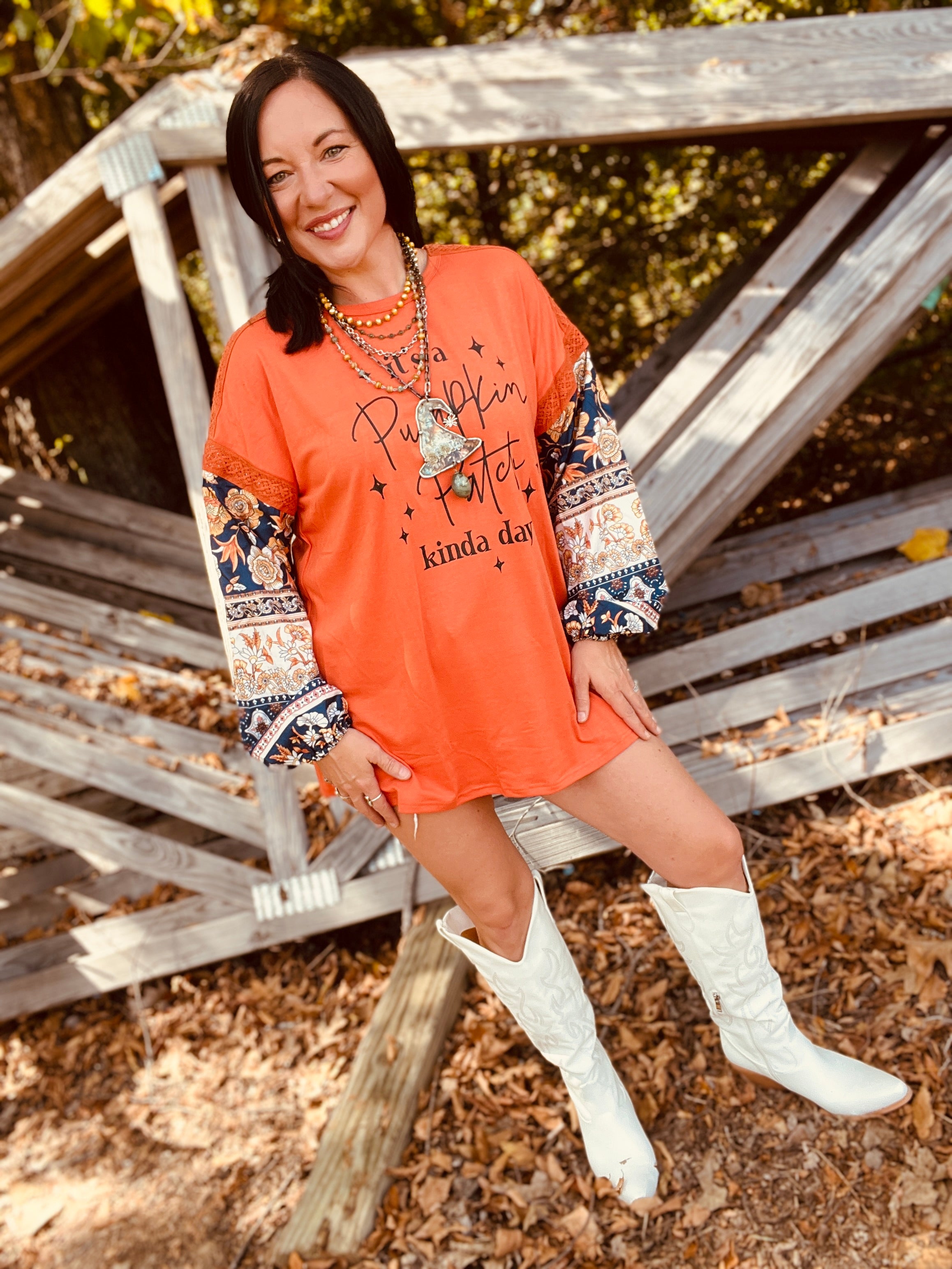 Pumpkin Patch Paisley Top