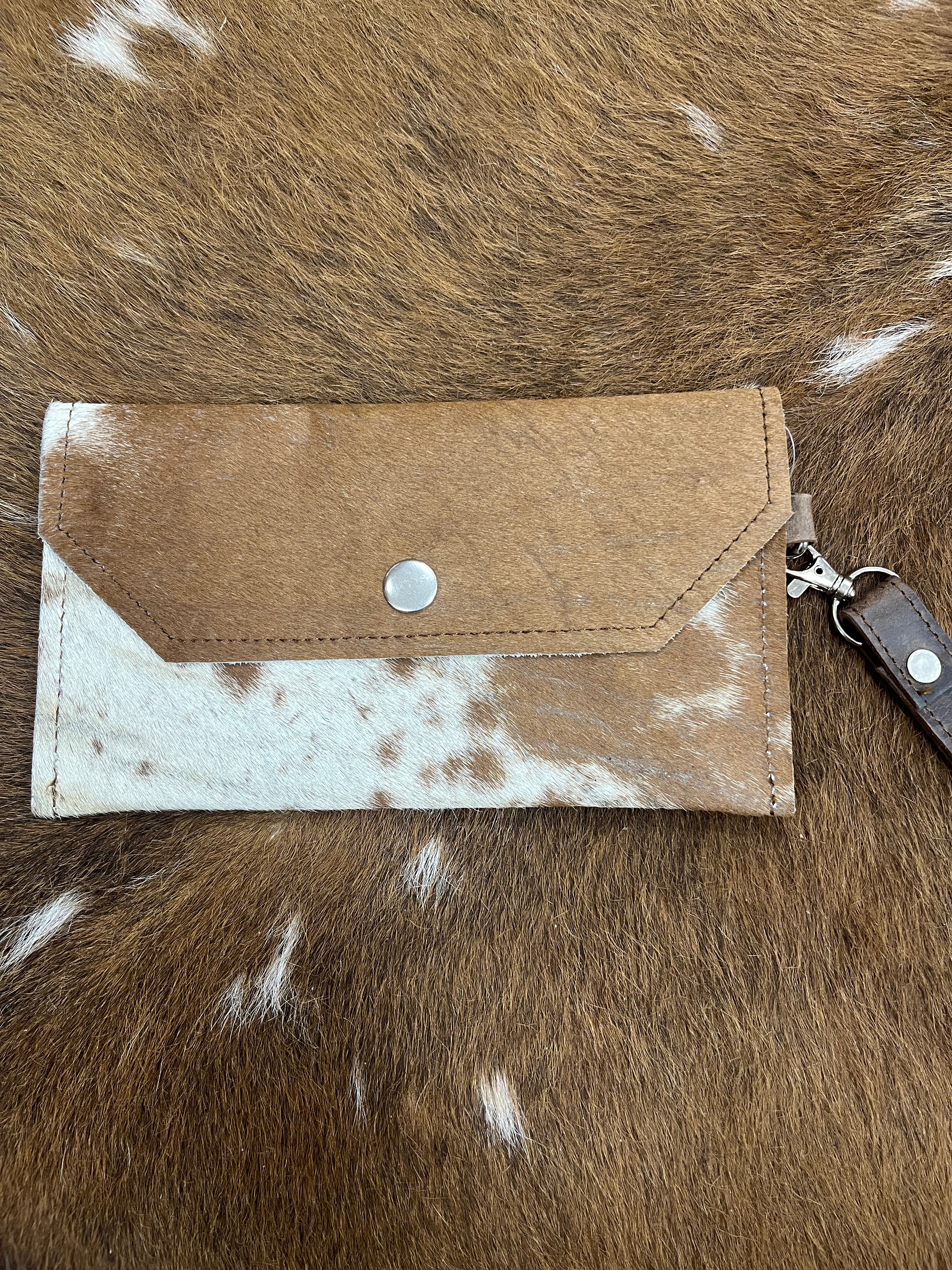 Cowhide Wristlet Wallet