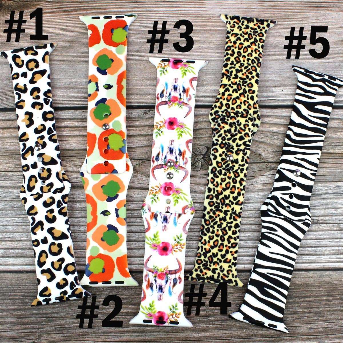 Animal Themed Printed Silicone Bands Apple Watch - Roaming Gypsy Boutique