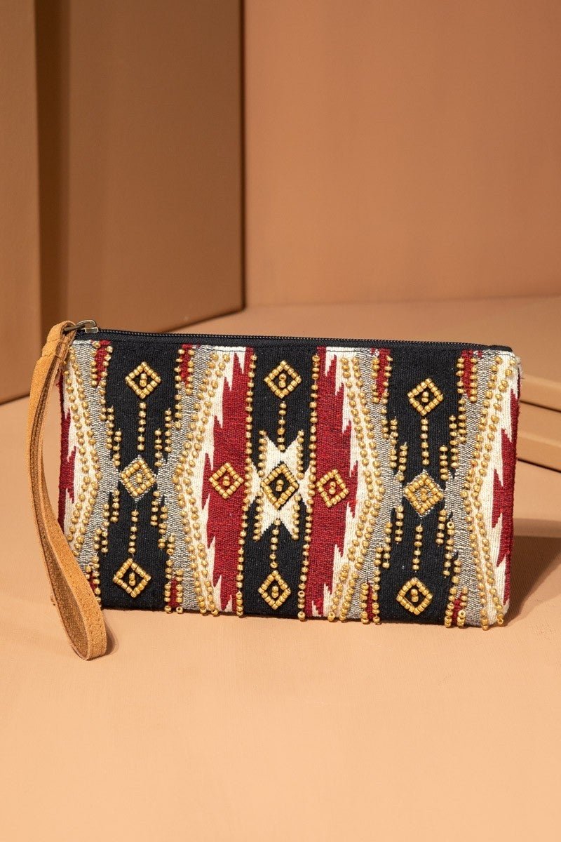 Beaded Ethnic Clutch - Roaming Gypsy Boutique