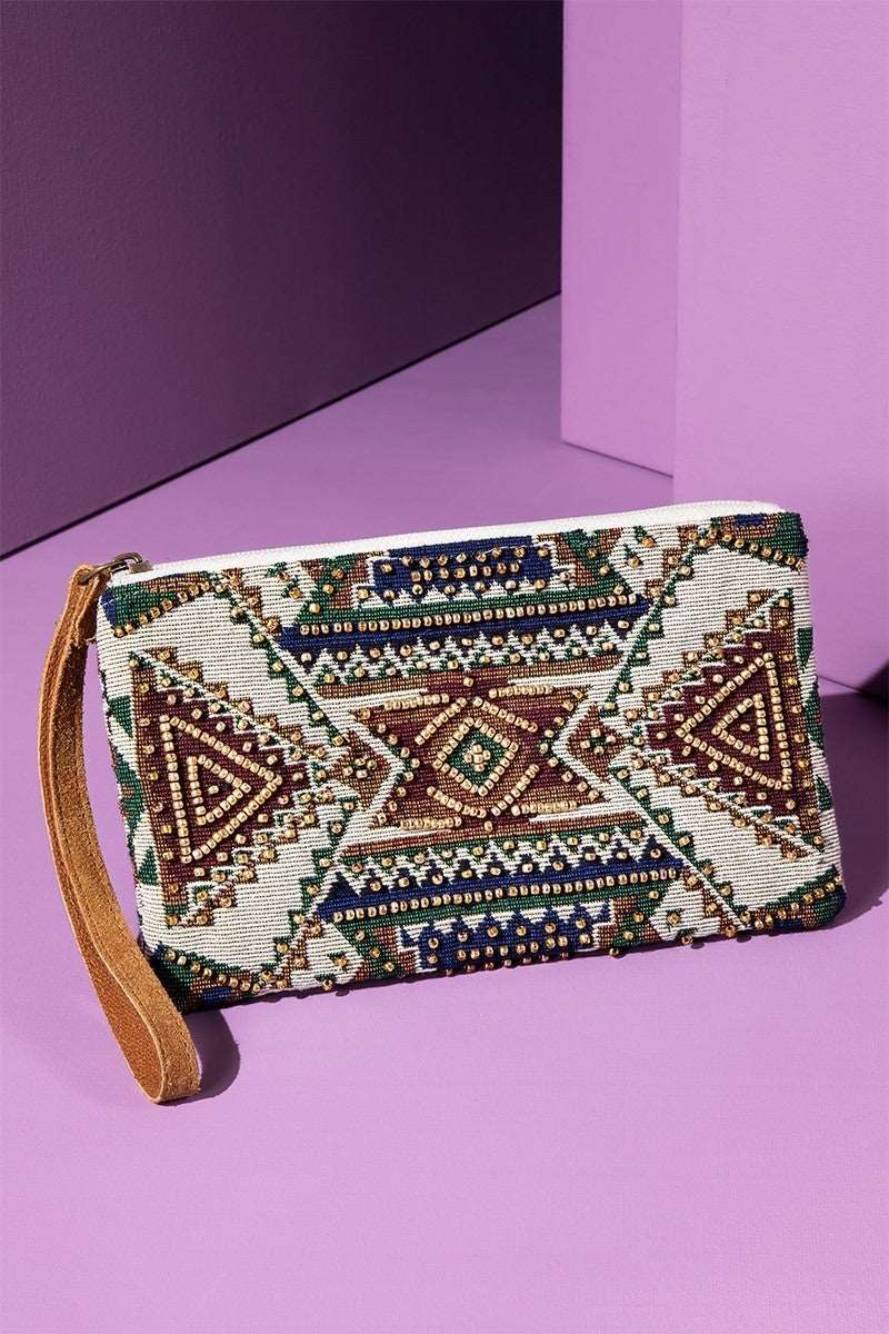 Beaded Ethnic Clutch - Roaming Gypsy Boutique