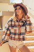 BiBi Brushed Plaid Crop Jacket with Pockets - Roaming Gypsy Boutique