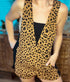 BiBi Leopard Sleeveless Overalls with Pockets - Roaming Gypsy Boutique