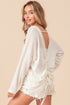 BiBi Waffled Backless Drawstring T-Shirt - Roaming Gypsy Boutique