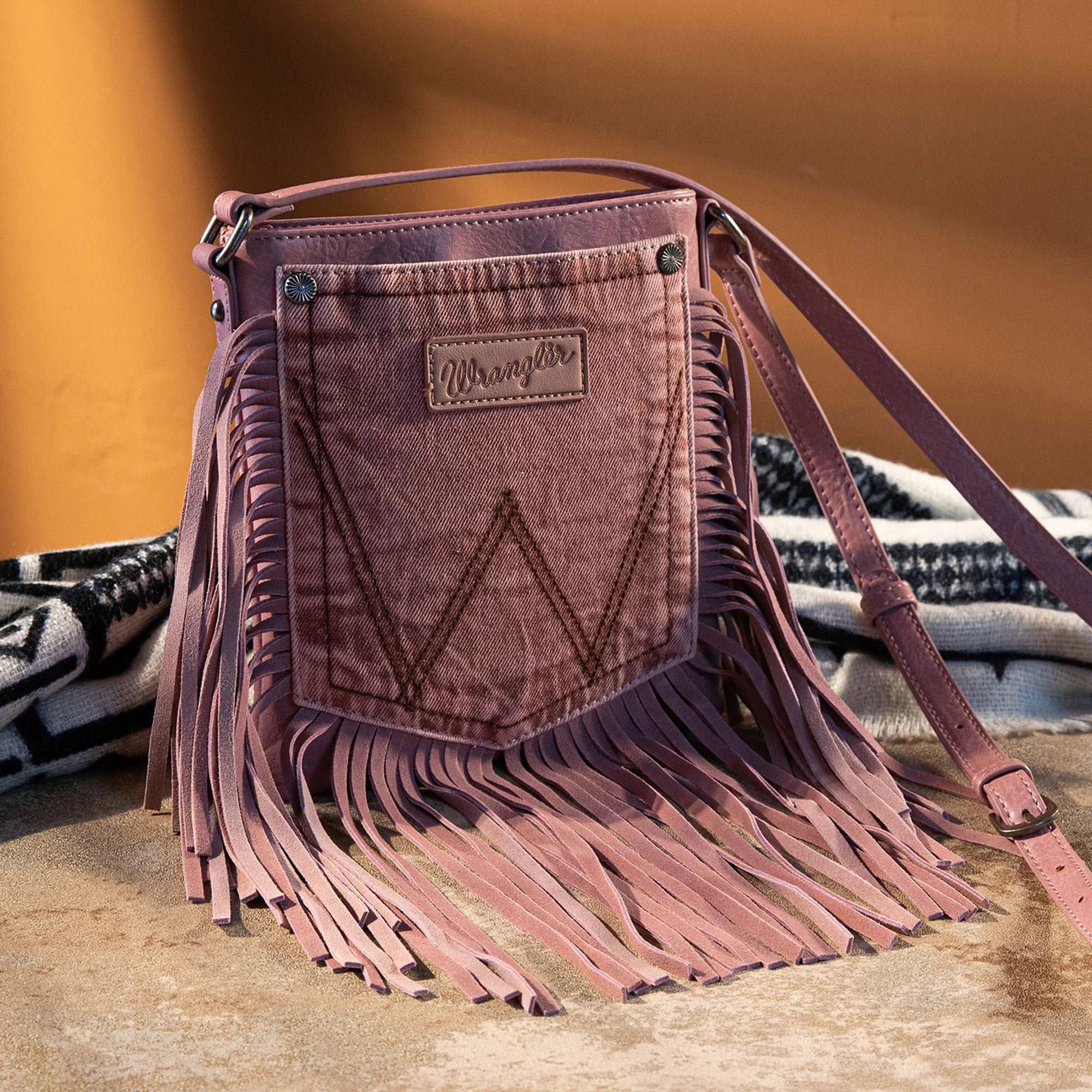 Billie Jean Wrangler Fringe Crossbody - Pink - Roaming Gypsy Boutique