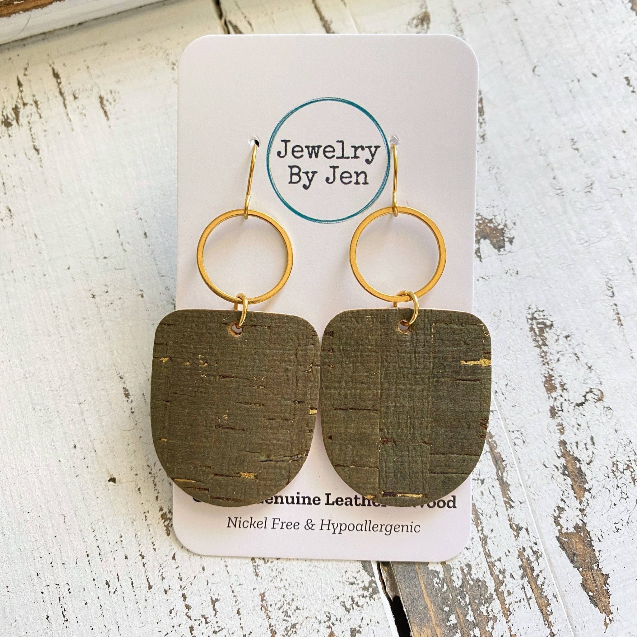 Boho Dangle: Olive Cork w/Gold Accents - Roaming Gypsy Boutique