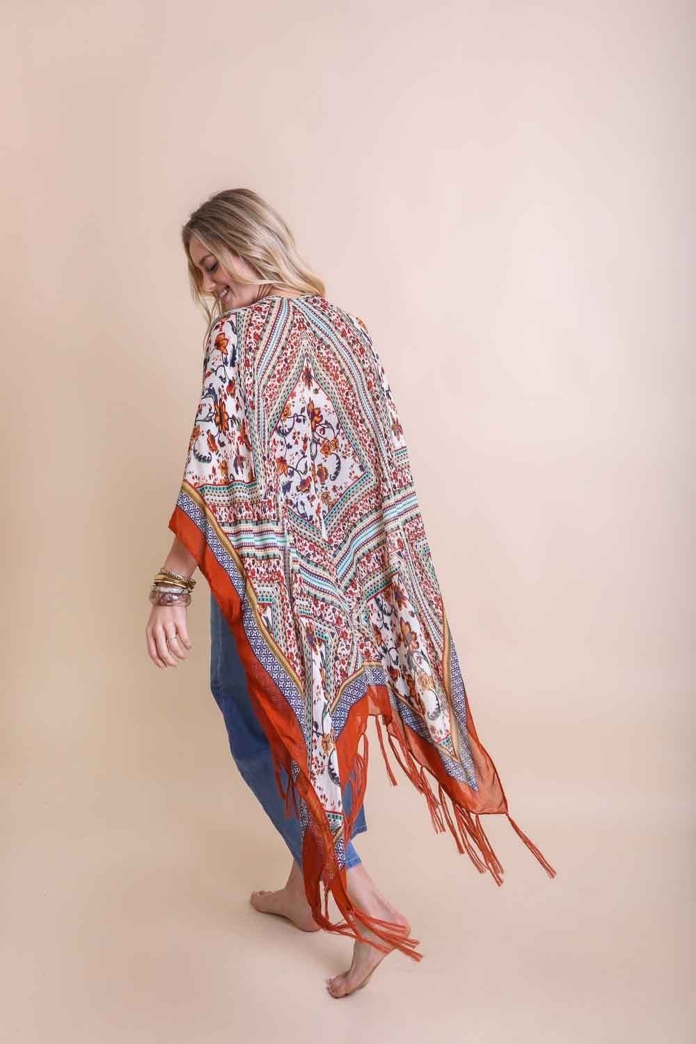 Boho Diamond Tassel Kimono - Roaming Gypsy Boutique