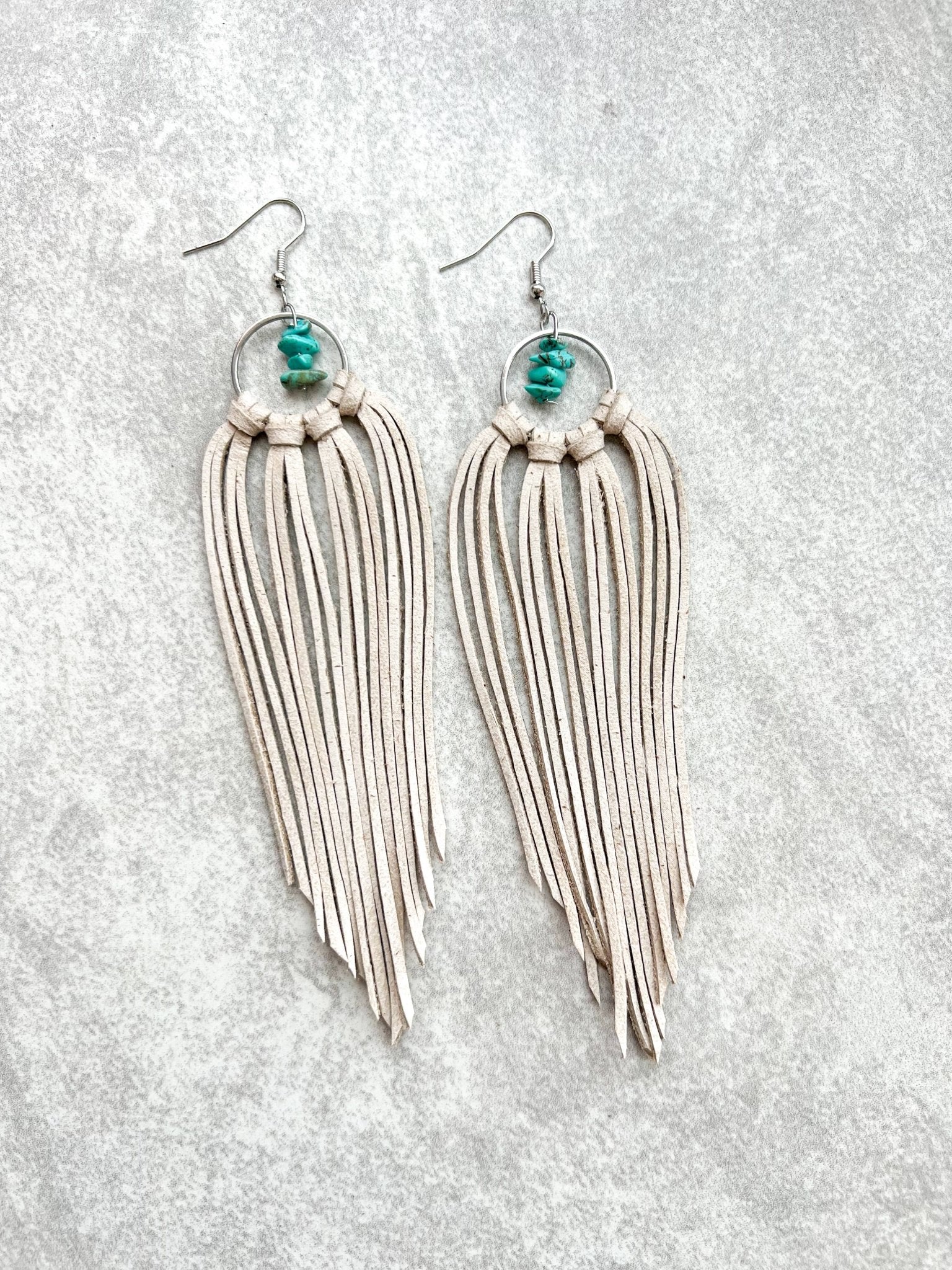 Bozeman Fringe Earrings w/ Turquoise Beads - Roaming Gypsy Boutique