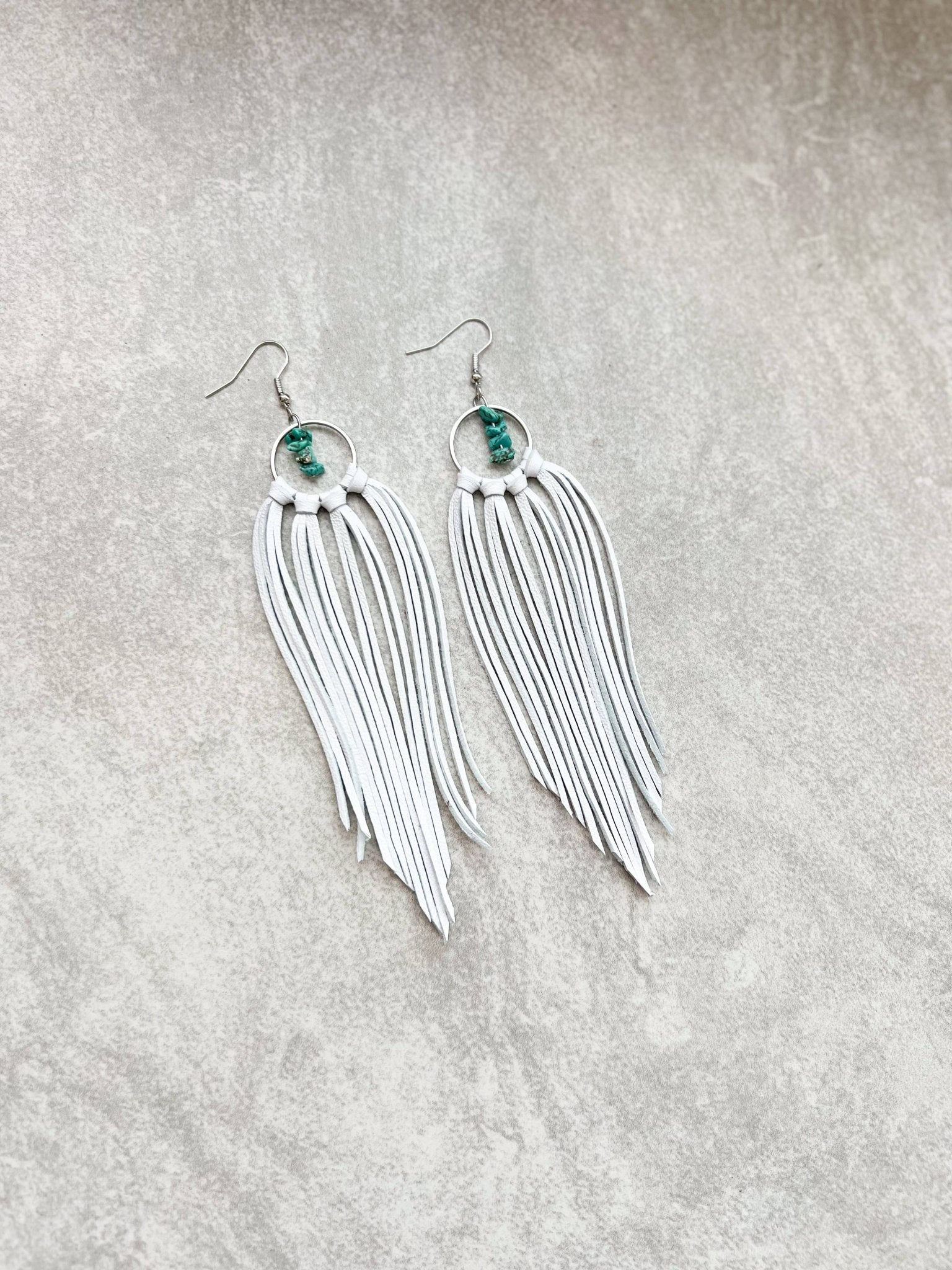 Bozeman Fringe Earrings w/ Turquoise Beads - Roaming Gypsy Boutique