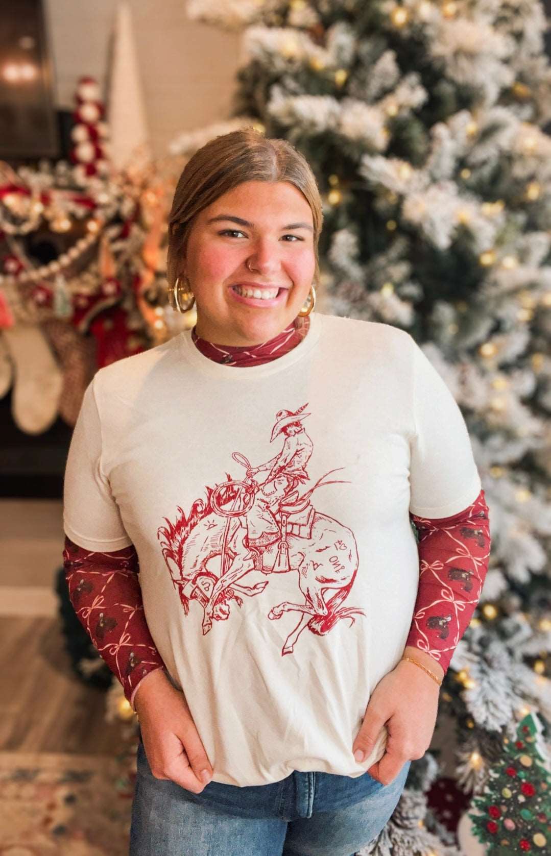 Bronc the Halls Tee - Roaming Gypsy Boutique