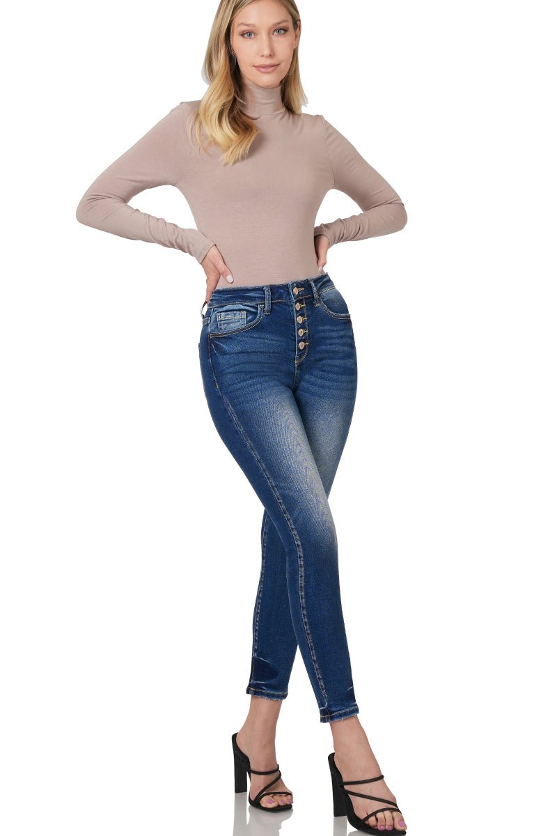 Button BLISS Skinny Jean - Roaming Gypsy Boutique