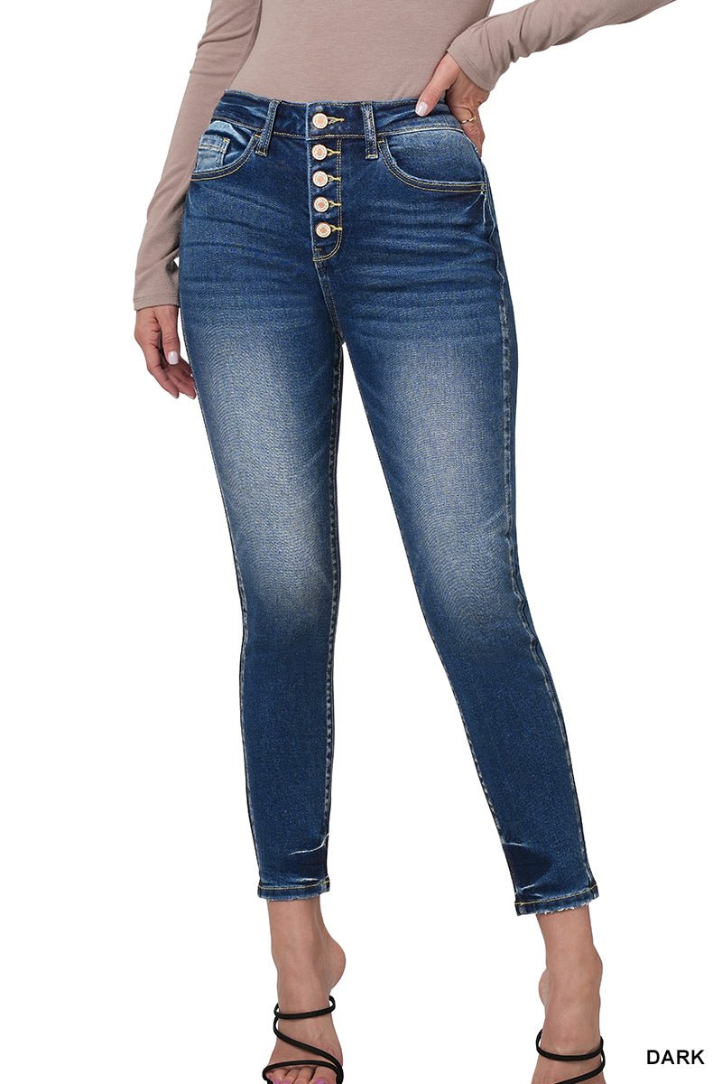 Button BLISS Skinny Jean - Roaming Gypsy Boutique