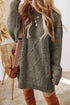 Cable - Knit Round Neck Sweater Dress - Roaming Gypsy Boutique