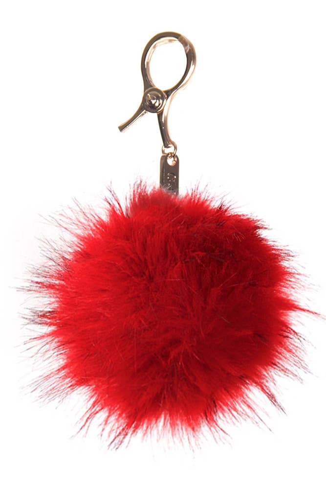 C.C Fur Ball Bag Key Chain - Roaming Gypsy Boutique