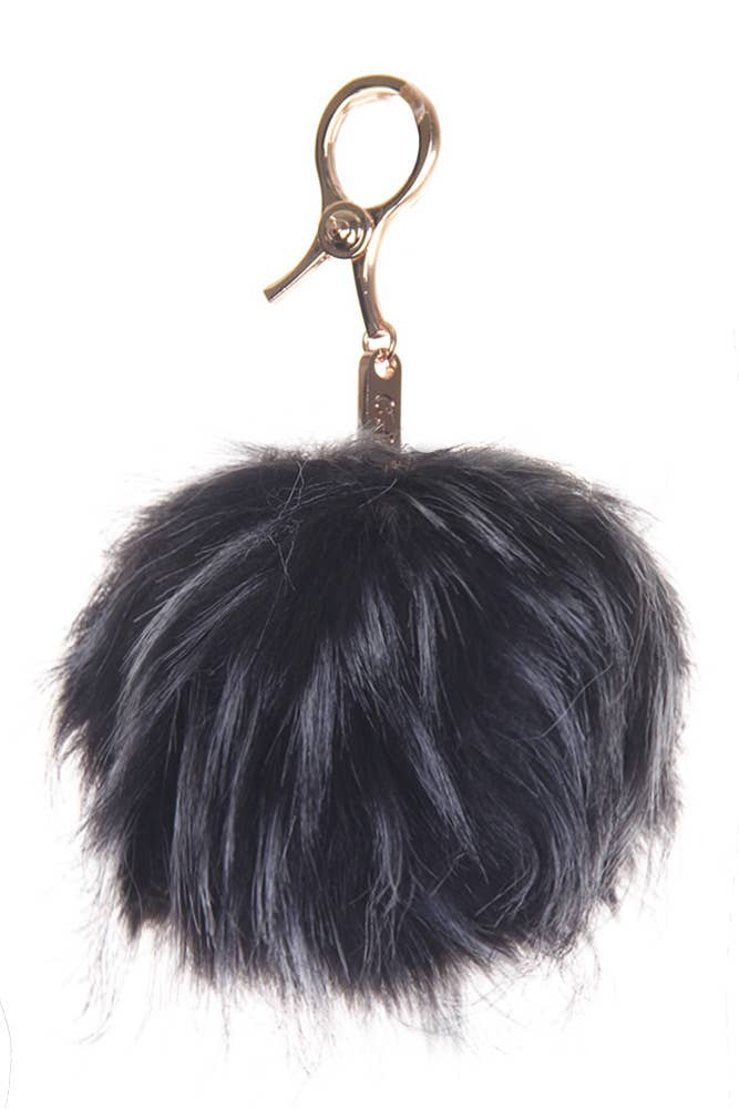 C.C Fur Ball Bag Key Chain - Roaming Gypsy Boutique