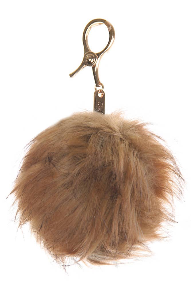 C.C Fur Ball Bag Key Chain - Roaming Gypsy Boutique