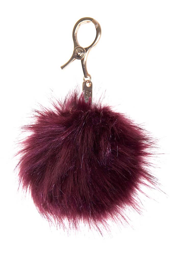 C.C Fur Ball Bag Key Chain - Roaming Gypsy Boutique