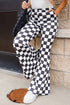 Checkered Flare Pants with Pockets - Roaming Gypsy Boutique