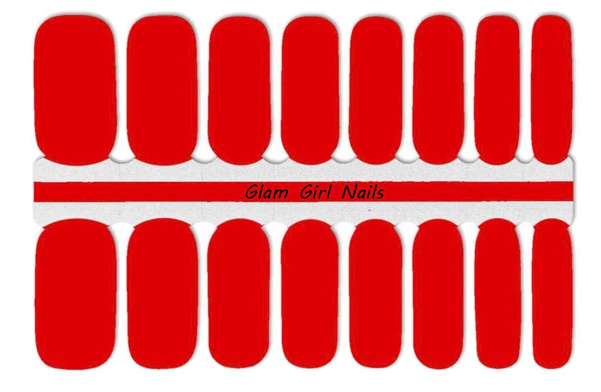 Cherry Red Solid Color Nail Wraps - Roaming Gypsy Boutique