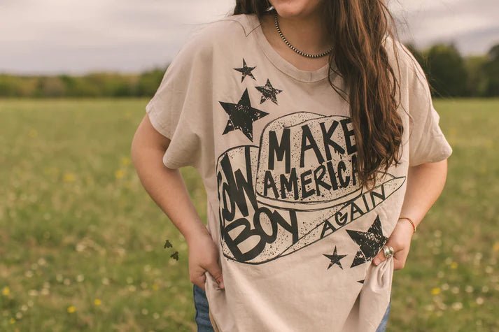 Cowboy 'Merica Tee - Roaming Gypsy Boutique