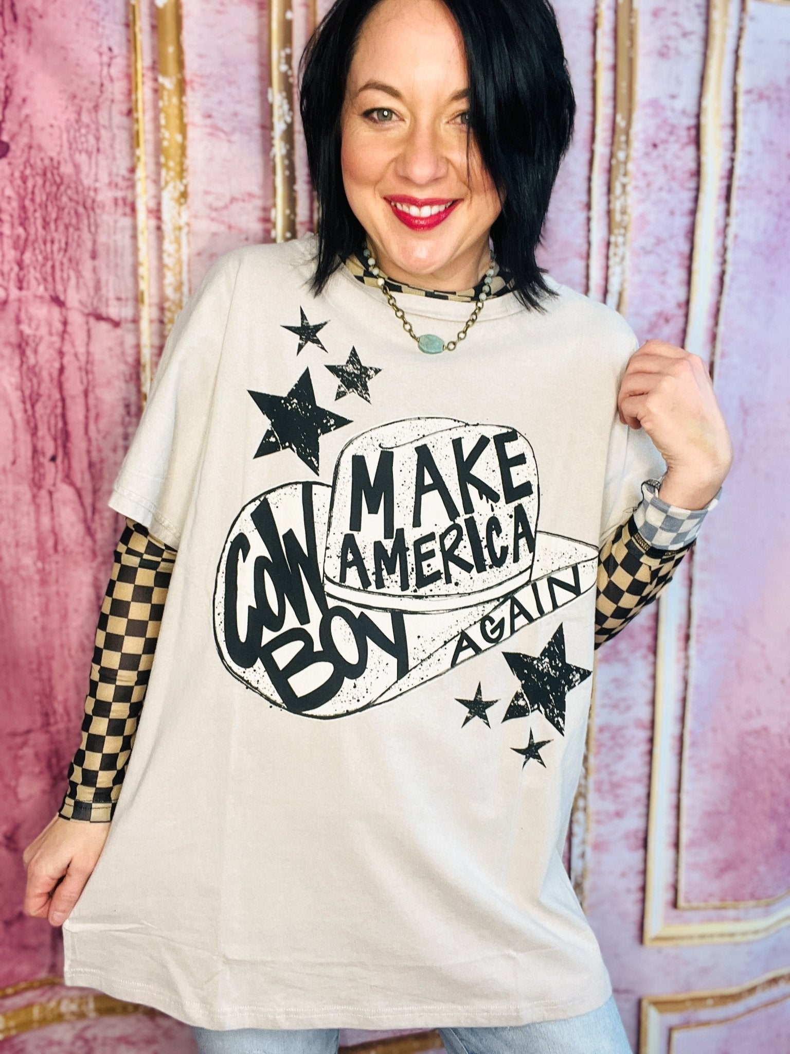 Cowboy 'Merica Tee - Roaming Gypsy Boutique