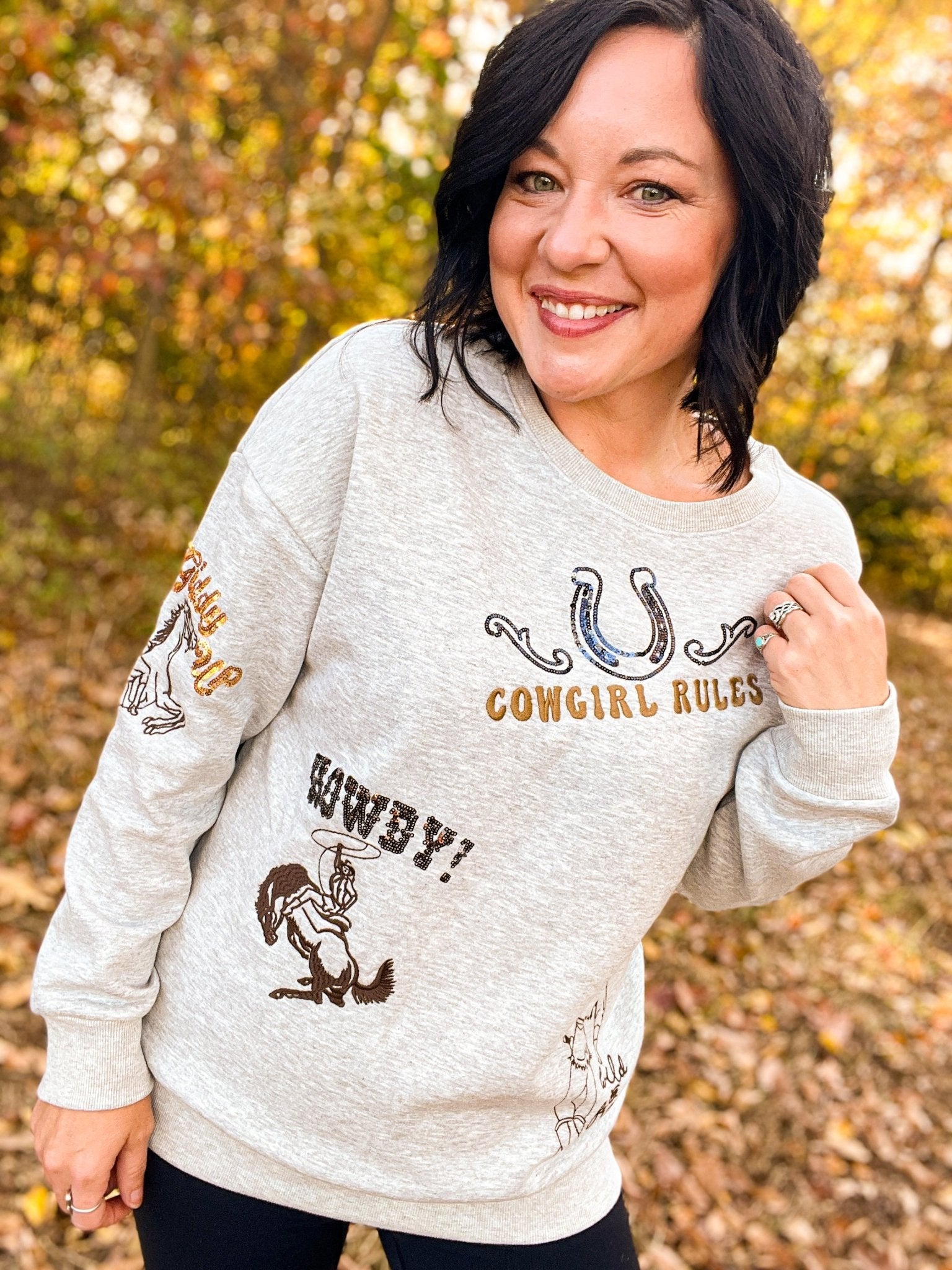 Cowgirl Rule Casual Sweatshirt - Roaming Gypsy Boutique