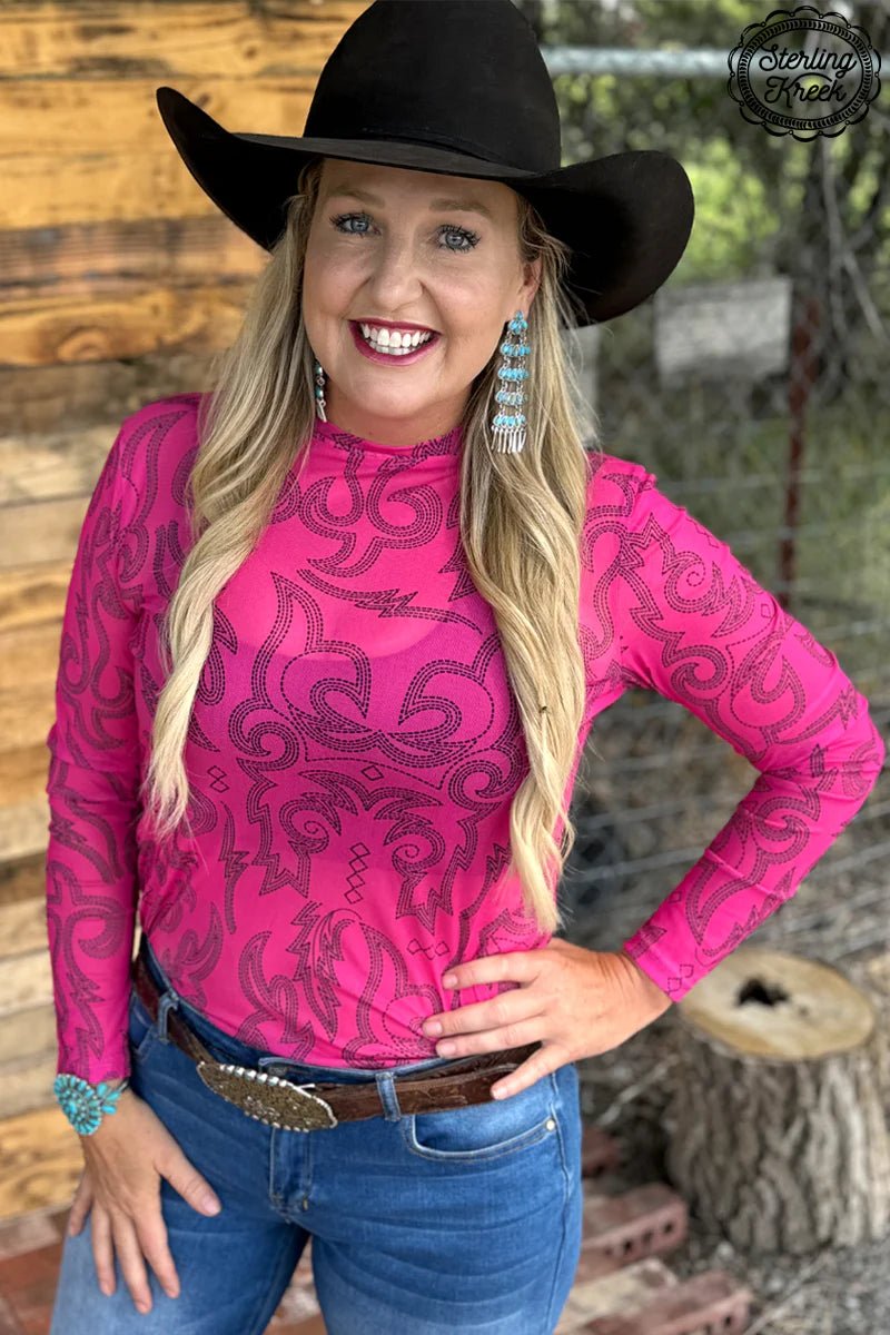 Cowgirls Like Us Mesh Top - Roaming Gypsy Boutique