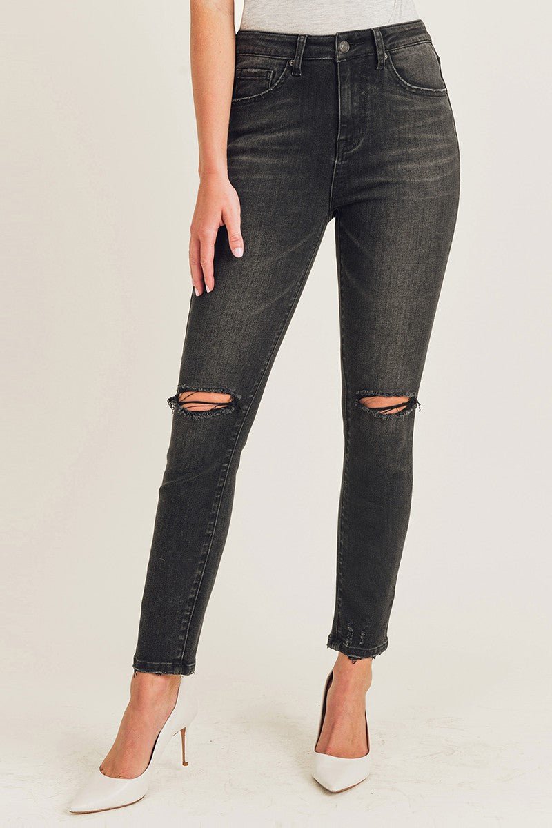 Curvy Rocker Risen Skinny Jean - Roaming Gypsy Boutique