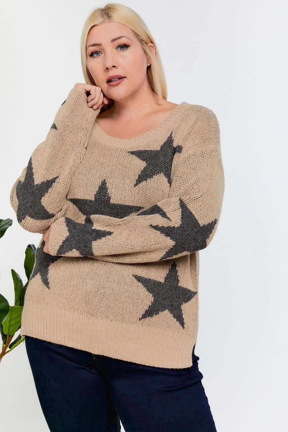 Curvy Star Sweater - Roaming Gypsy Boutique