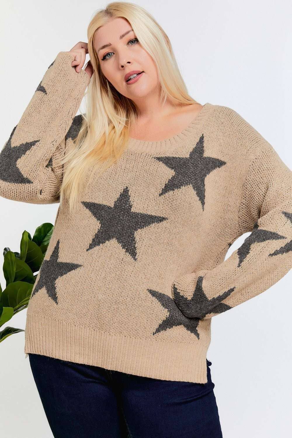 Curvy Star Sweater - Roaming Gypsy Boutique