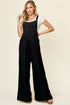 Double Take Full Size Texture Wide Strap Wide Leg Overall - Roaming Gypsy Boutique