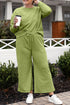 Double Take Full Size Textured Long Sleeve Top and Drawstring Pants Set - Roaming Gypsy Boutique