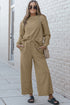 Double Take Full Size Textured Long Sleeve Top and Drawstring Pants Set - Roaming Gypsy Boutique