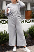 Double Take Full Size Textured Long Sleeve Top and Drawstring Pants Set - Roaming Gypsy Boutique