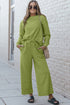 Double Take Full Size Textured Long Sleeve Top and Drawstring Pants Set - Roaming Gypsy Boutique