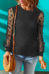 Double Take Textured Applique Long Sleeve Blouse - Roaming Gypsy Boutique