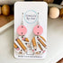 Eraser Pink & Pencils Rounded Square Earrings - Roaming Gypsy Boutique