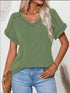 Exposed Seam V - Neck Short Sleeve Top - Roaming Gypsy Boutique