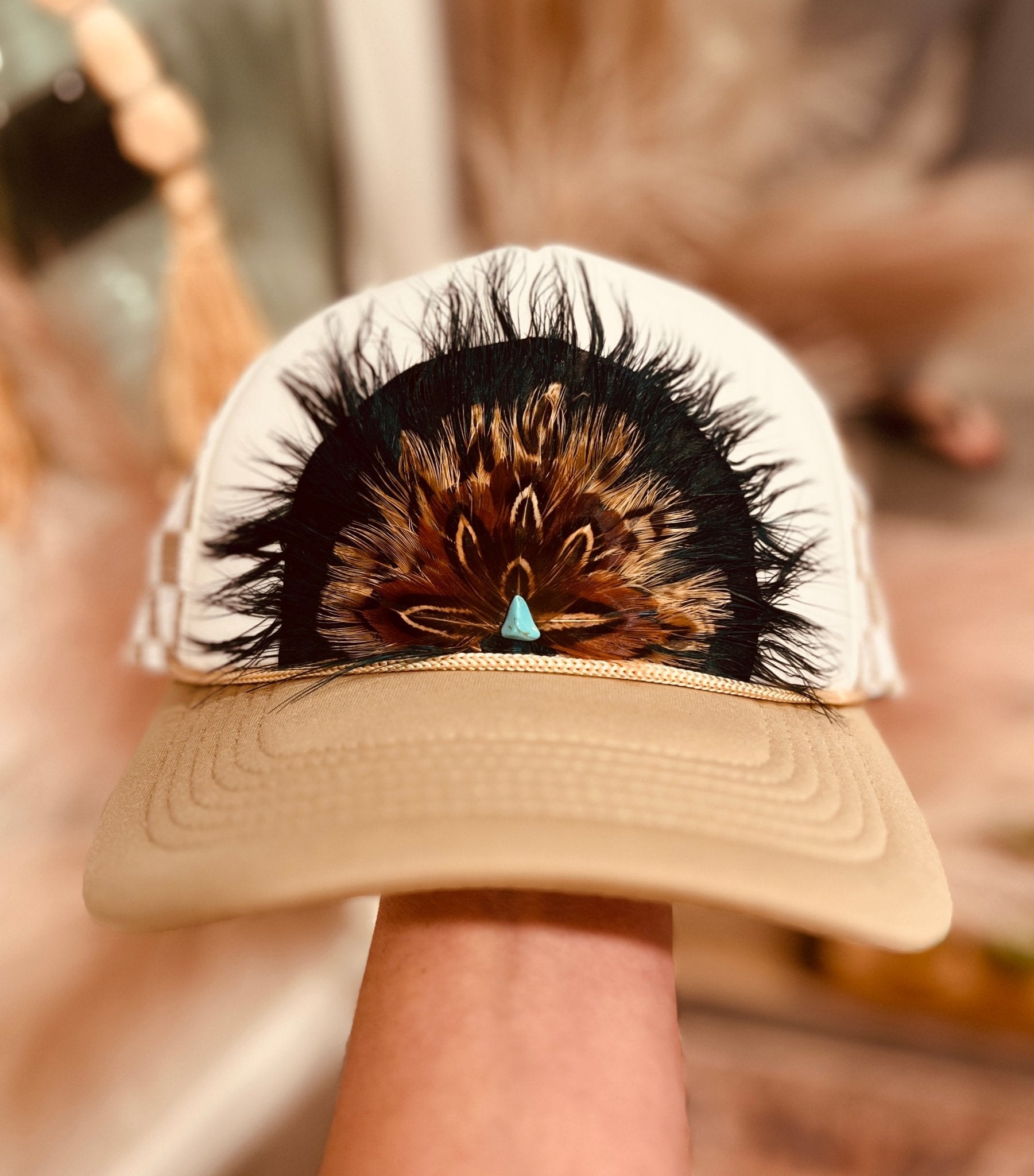 Feathered Trucker Hat Collection - Roaming Gypsy Boutique