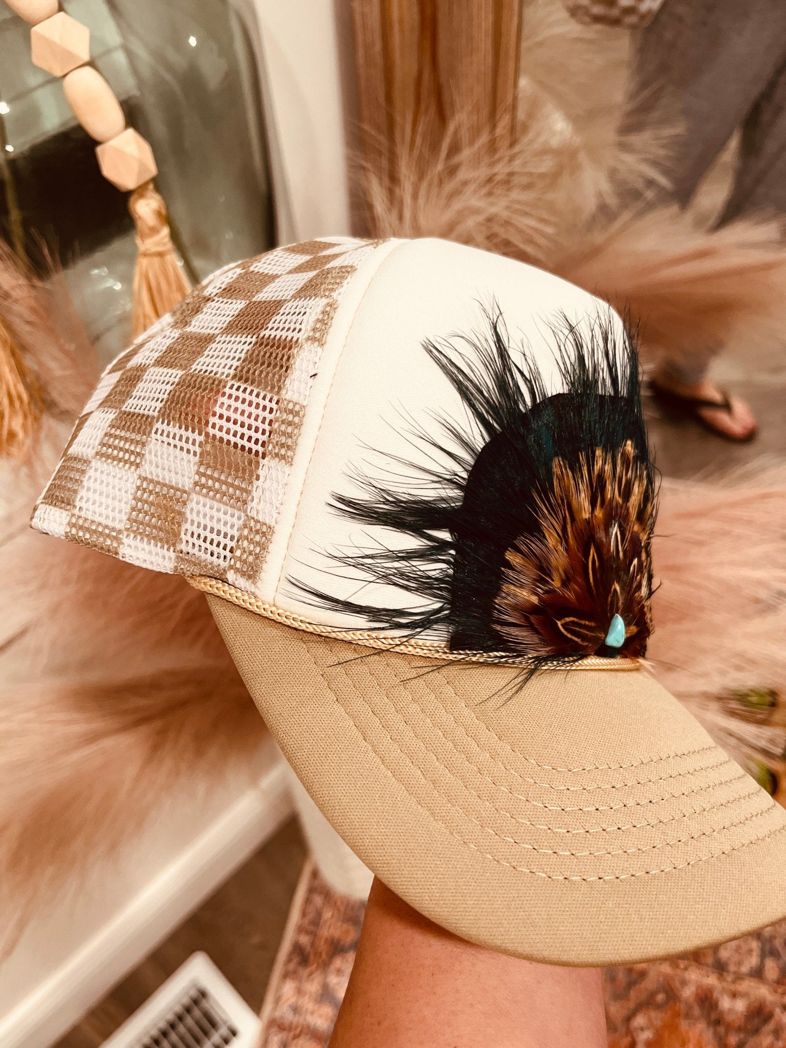 Feathered Trucker Hat Collection - Roaming Gypsy Boutique