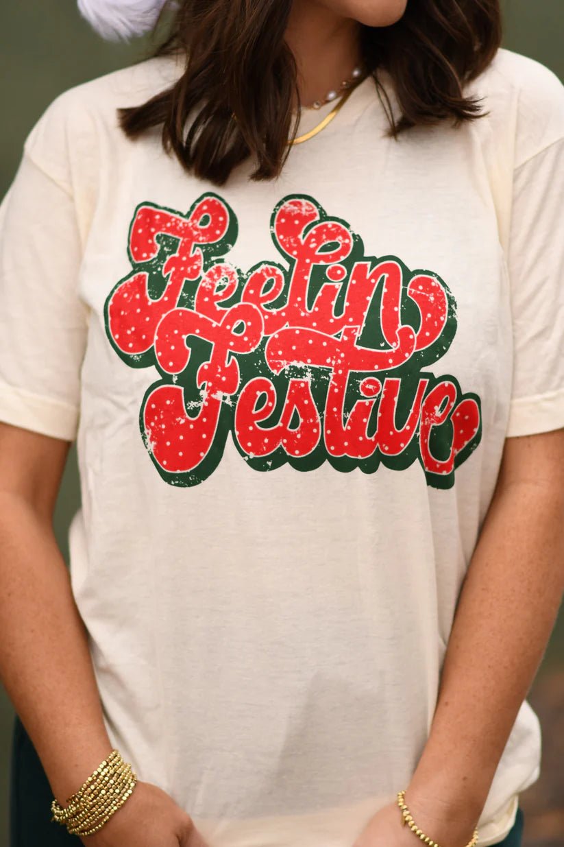 Feelin Festive Boho Holiday Tee - Roaming Gypsy Boutique