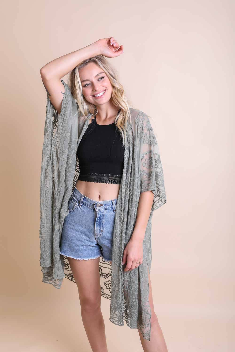 Floral Mandala Kimono - Roaming Gypsy Boutique