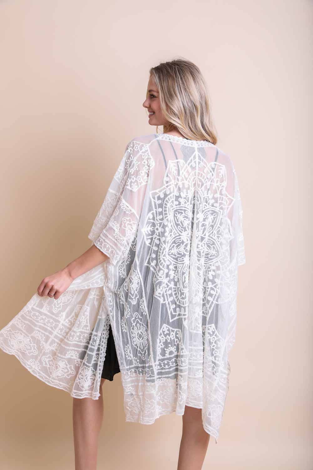 Floral Mandala Kimono - Roaming Gypsy Boutique