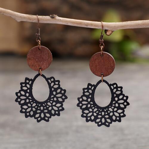 Geometric Cutout Dangle Earrings - Roaming Gypsy Boutique