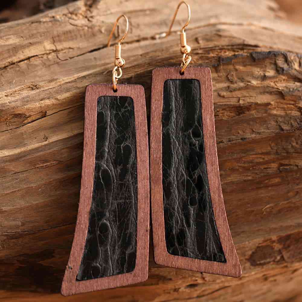 Geometrical Shape Wooden Dangle Earrings - Roaming Gypsy Boutique