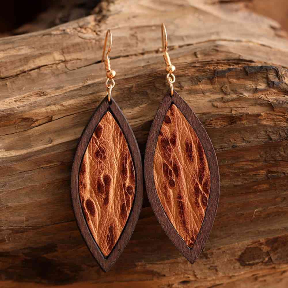 Geometrical Shape Wooden Dangle Earrings - Roaming Gypsy Boutique